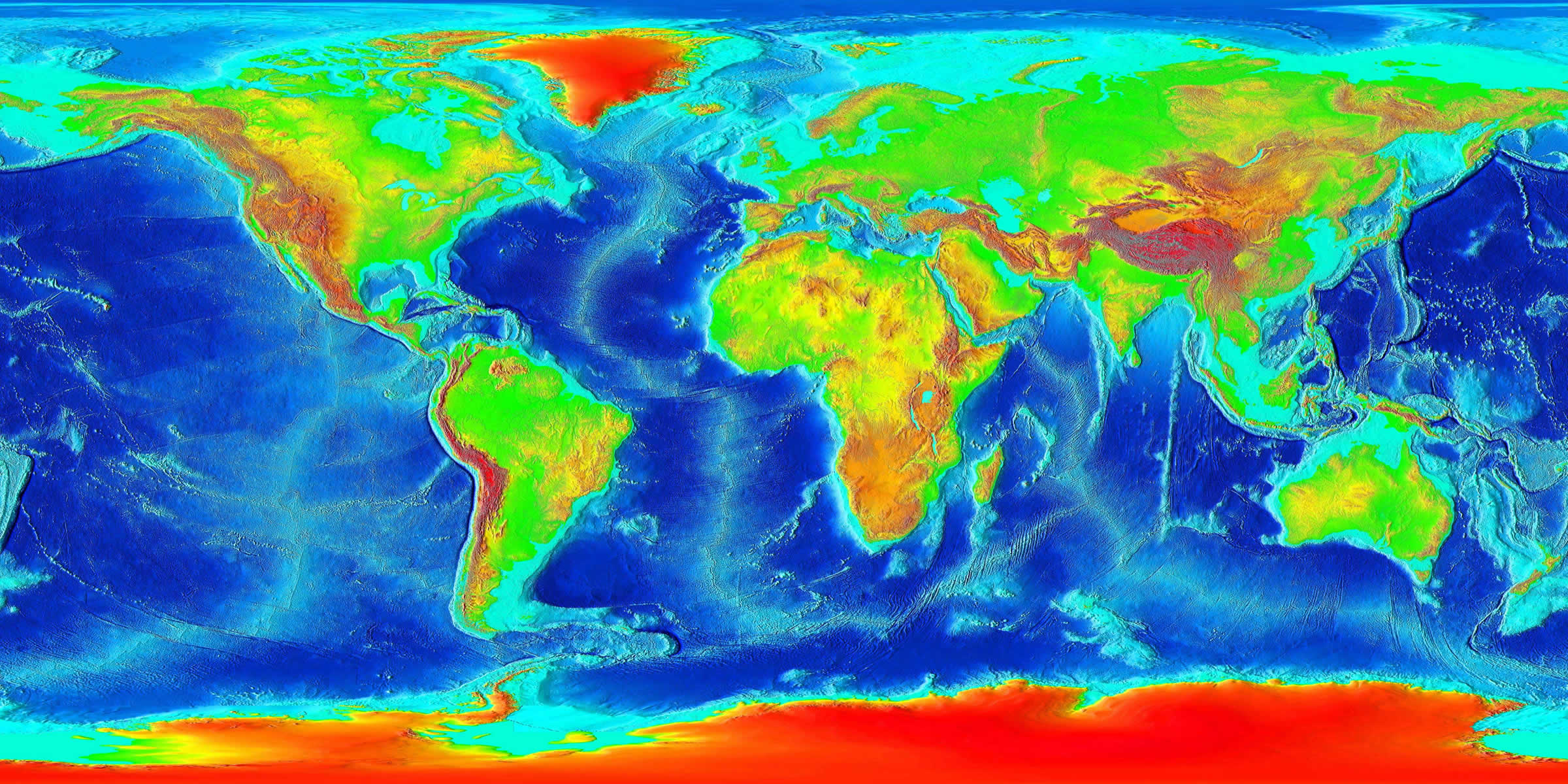 Elevation Map Of The World