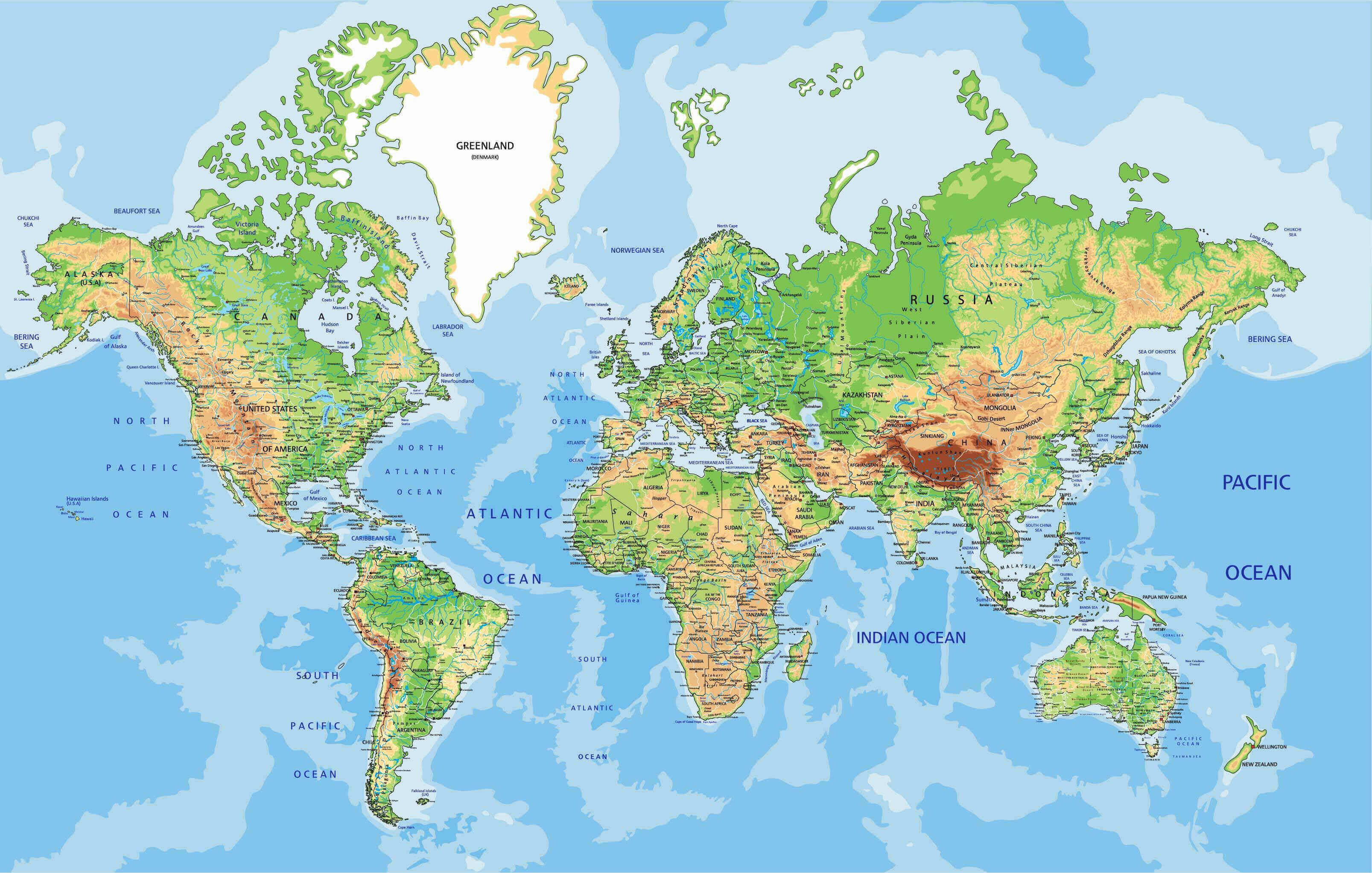 Large the World map