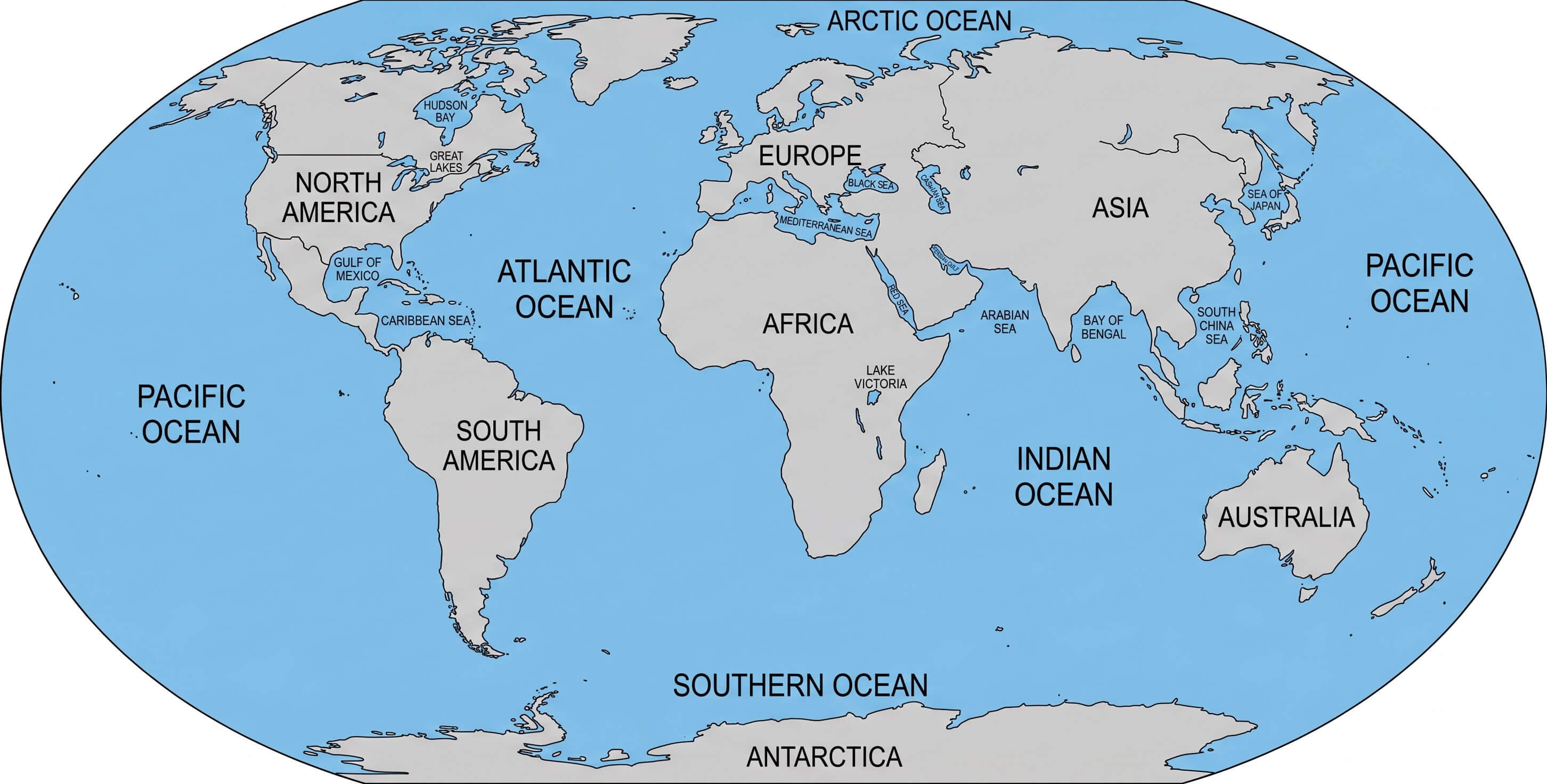 Oval World outline geographic map