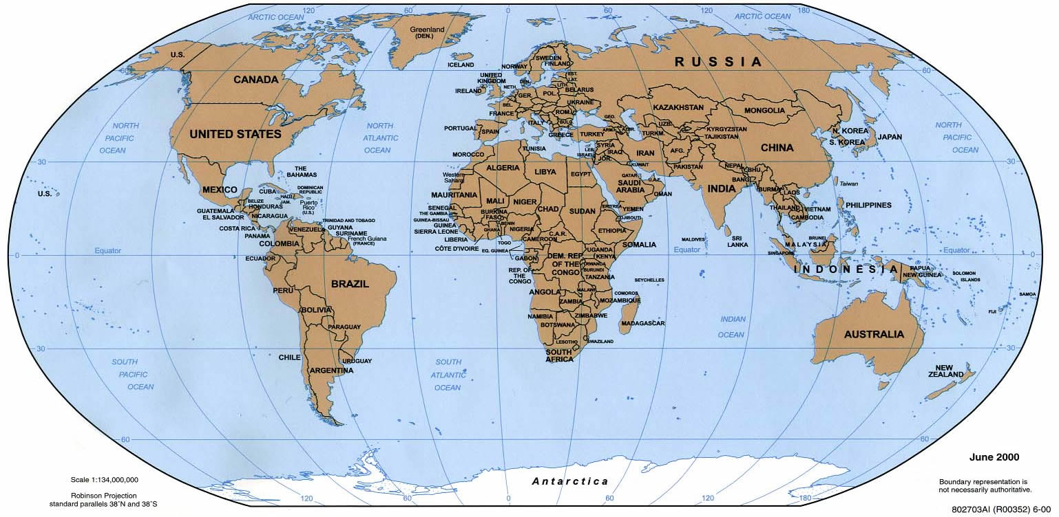 world political map 2000