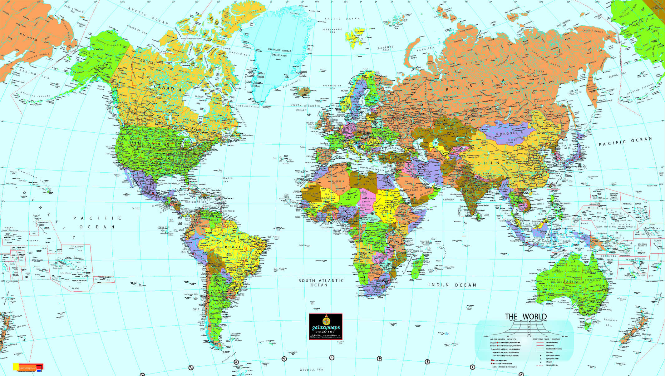 world political map country city