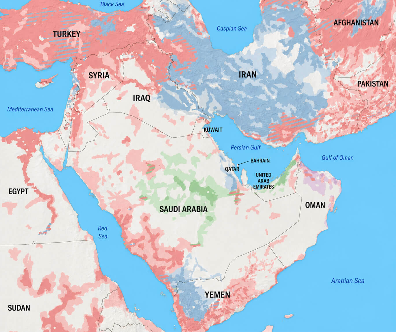 Islam Middle East countries map