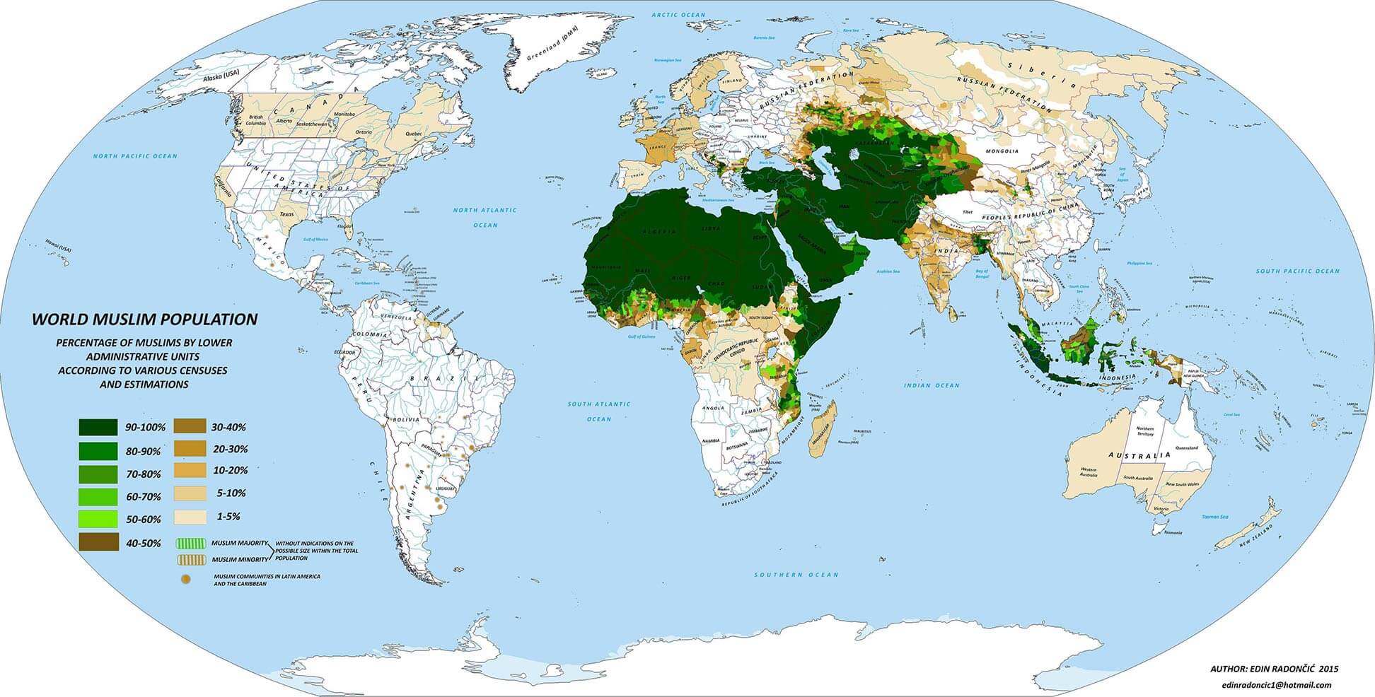 World Muslim population map