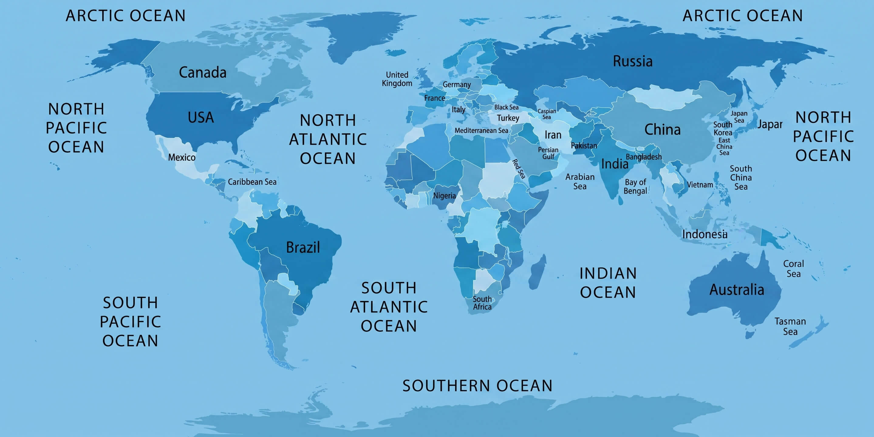 World Blank Map With States