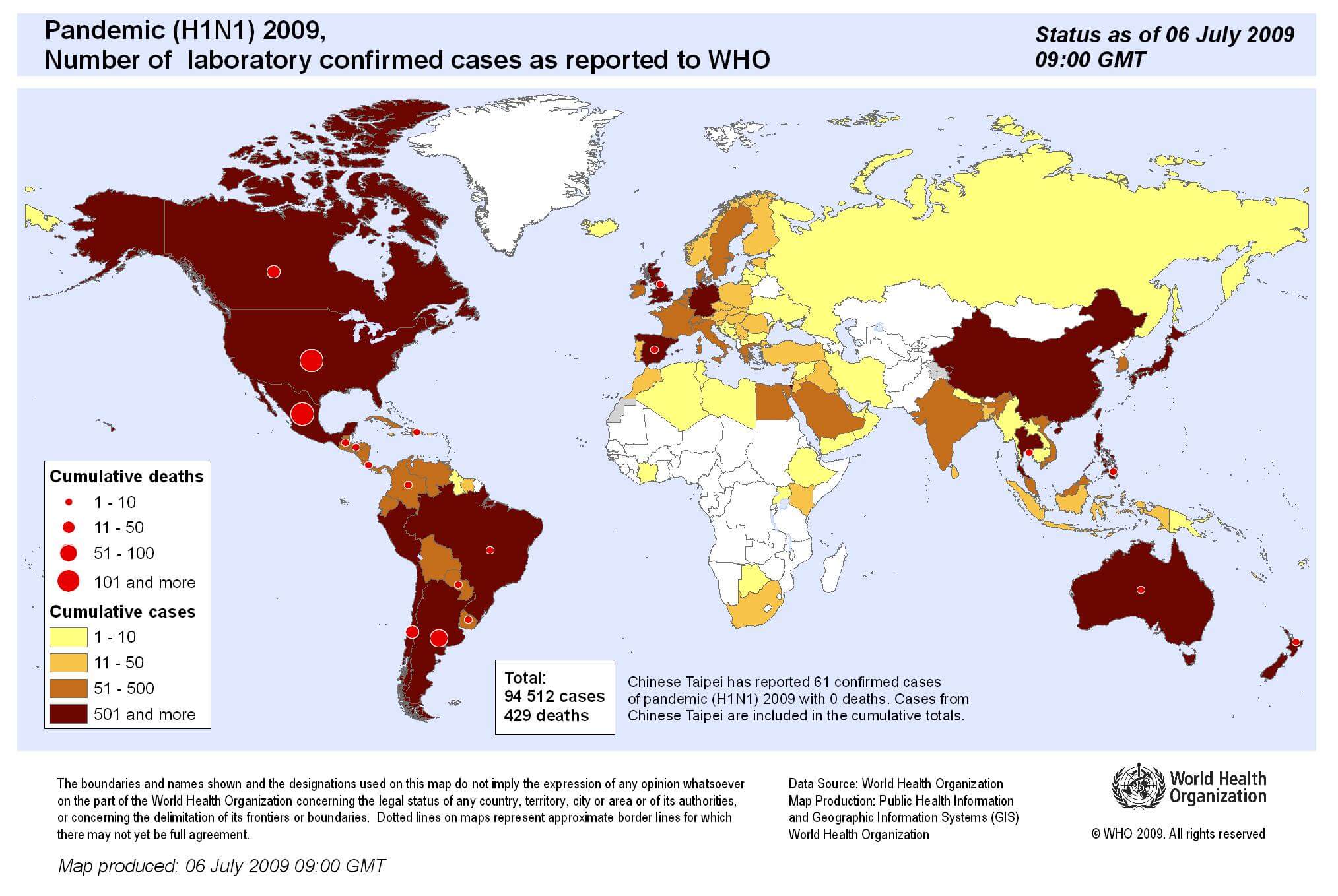 World Swine Flu Map