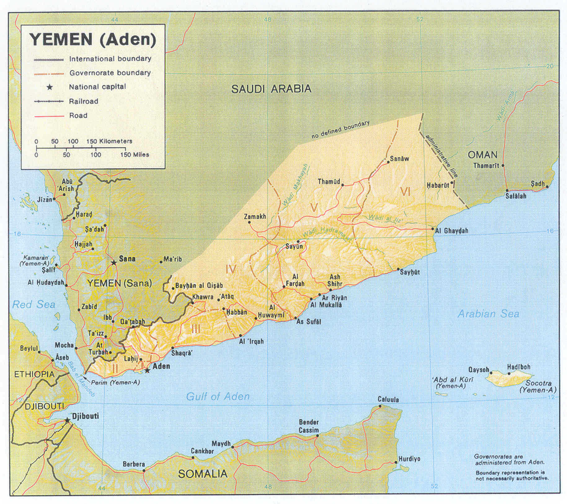 yemen relief map