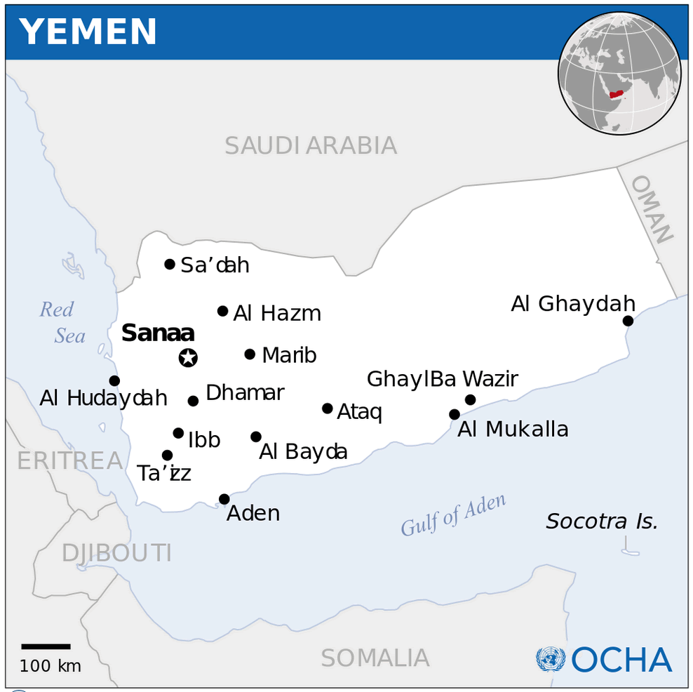 yemen location map