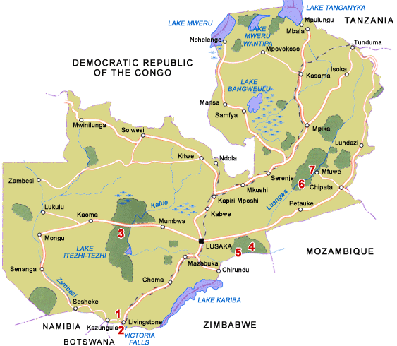 map zambia