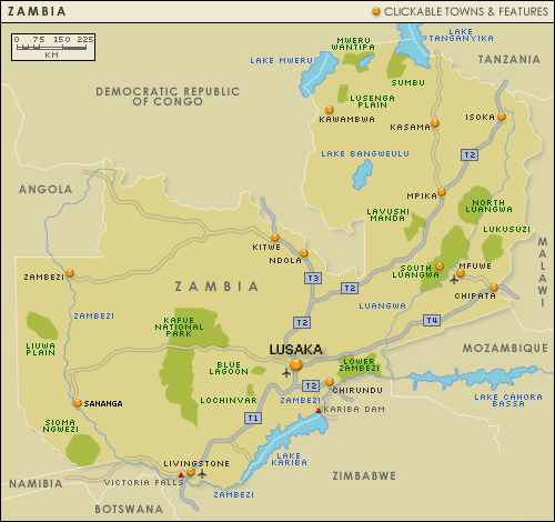 zambia map lusaka