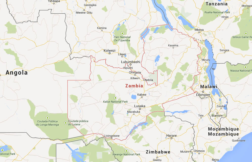 zambia google map