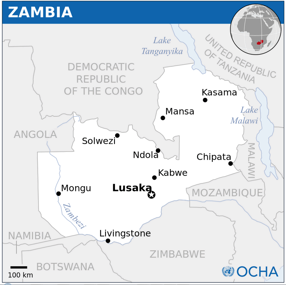 zambia location map