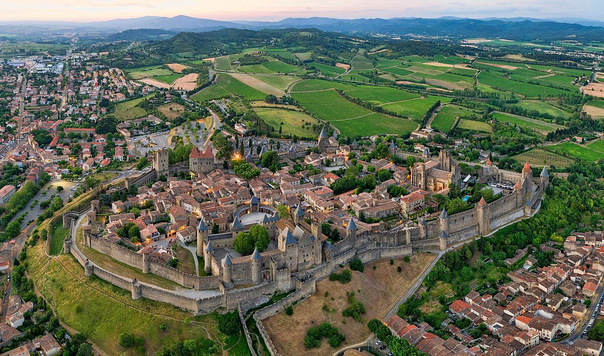carcassonne aerial view france
